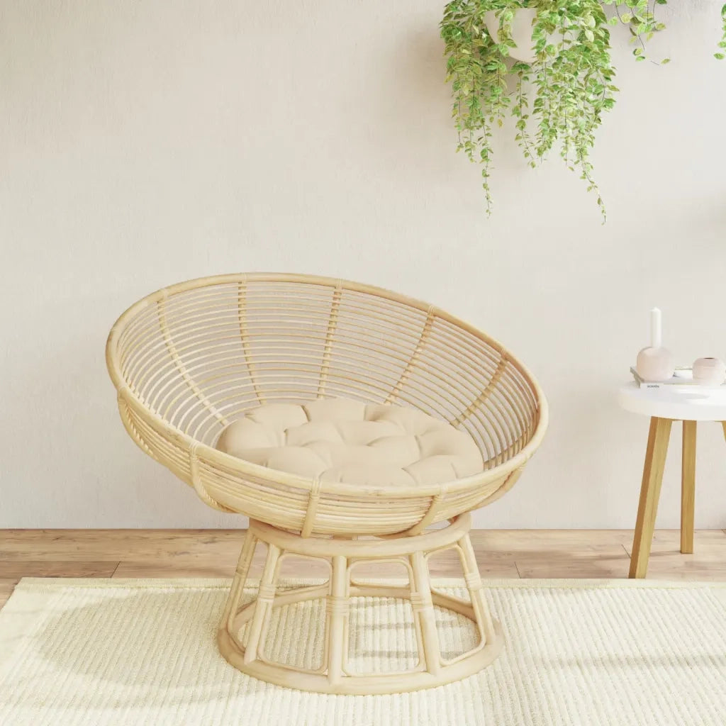Cuscino Rotondo Beige Ø 60x11 cm in Tessuto Oxford 361943