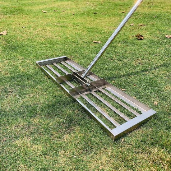 Hark per Rasatura della Paglia con Manico in Acciaio Inossidabile - 36" x 10" Hark per Pulizia del Terreno e Distribuzione di Sostanze di Fertilizzazione
