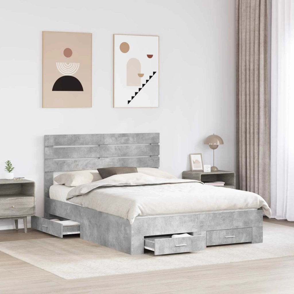 Struttura del letto con cassetto con testiera Legno multistrato