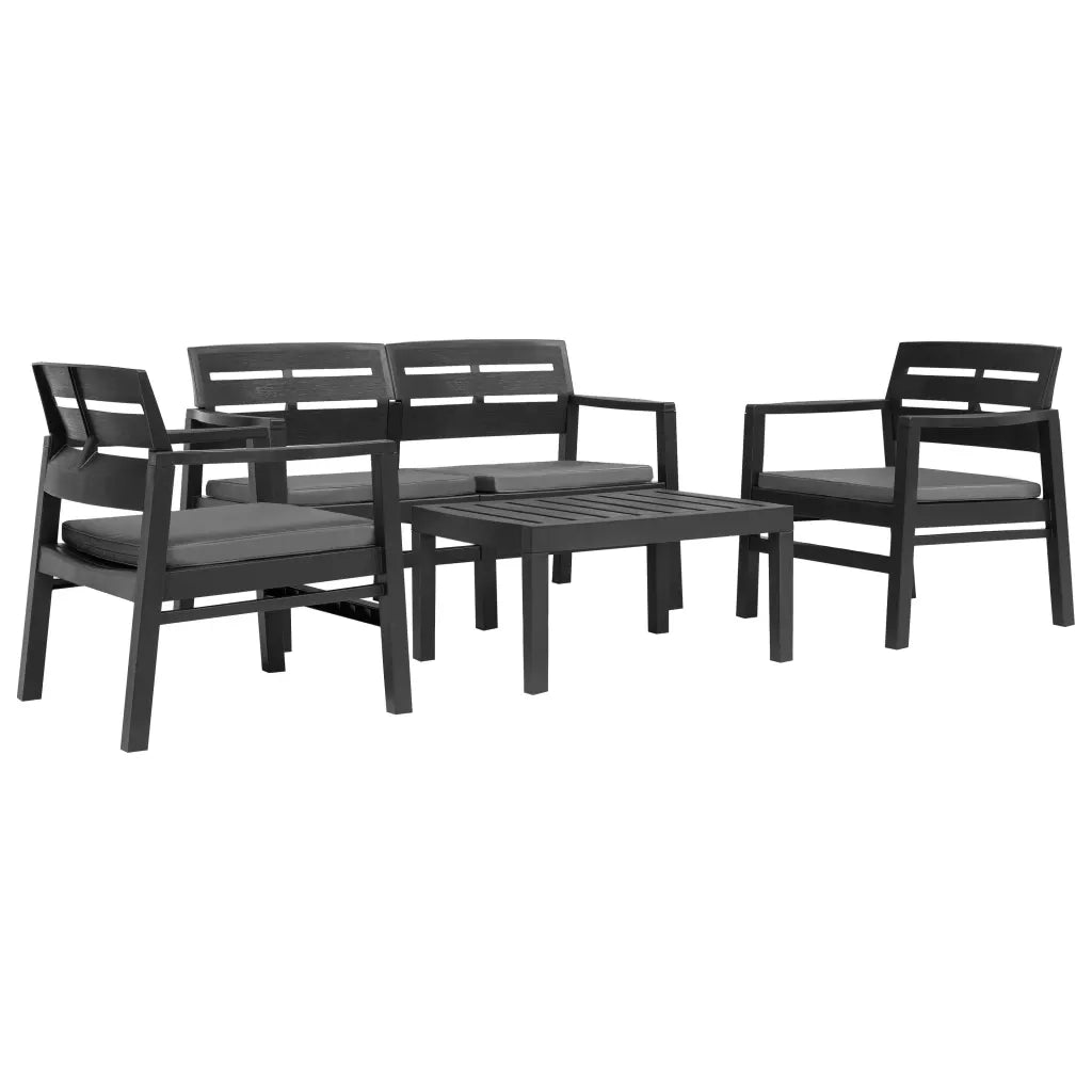 Set Salotto da Giardino 4 pz in Plastica Antracite  cod mxl 71162