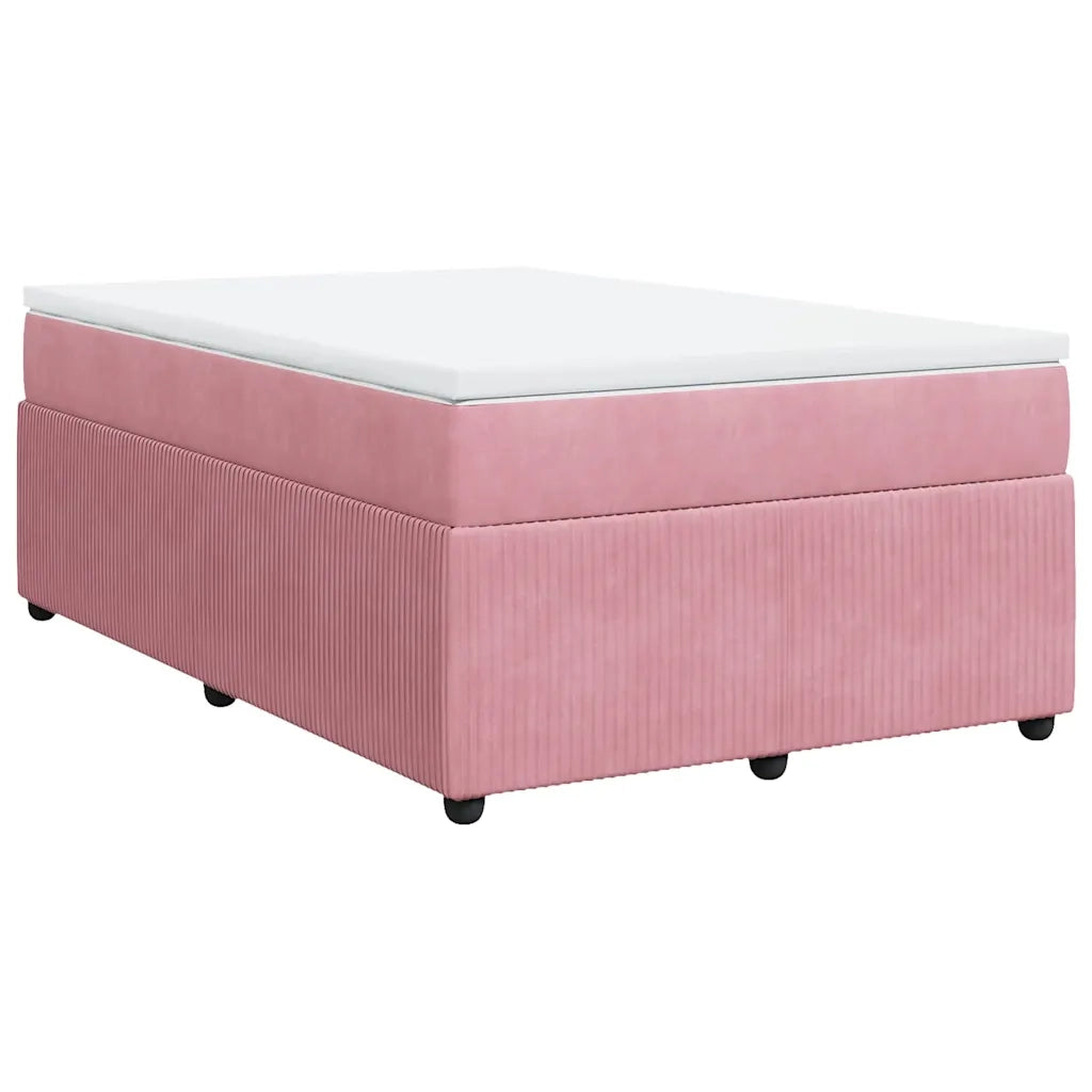 Giroletto a Molle con Materasso Rosa 120x190 cm in Velluto
