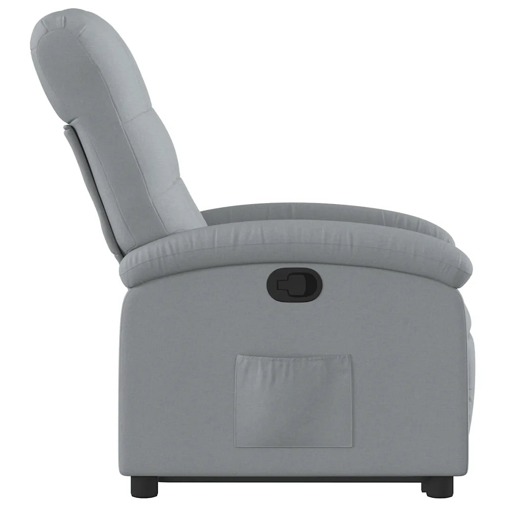 Poltrona | Sedia Relax Alzapersona Reclinabile Grigio Chiaro in Tessuto