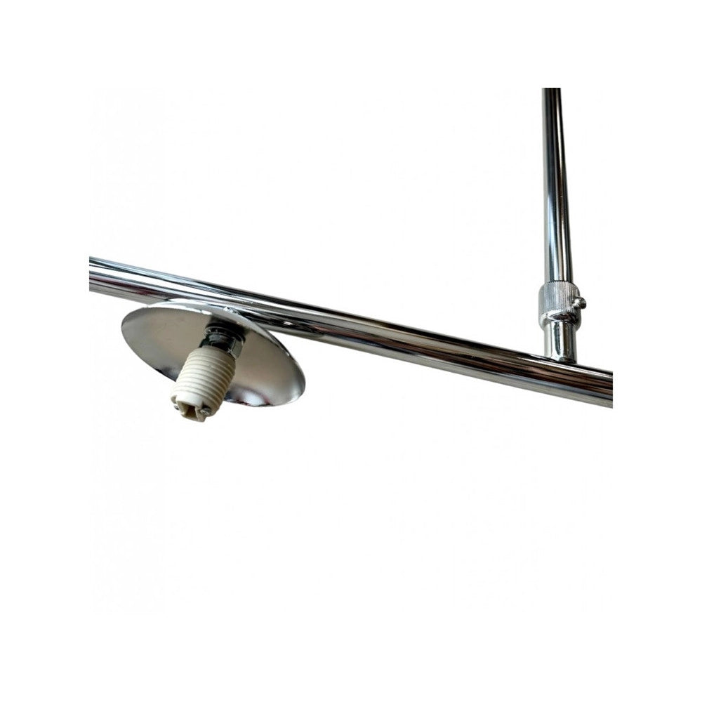 Trade Shop - Lampadario A Sospensione Argento Con 4 Sfere Bolle Bianche In Vetro Attacco G9 33924 -