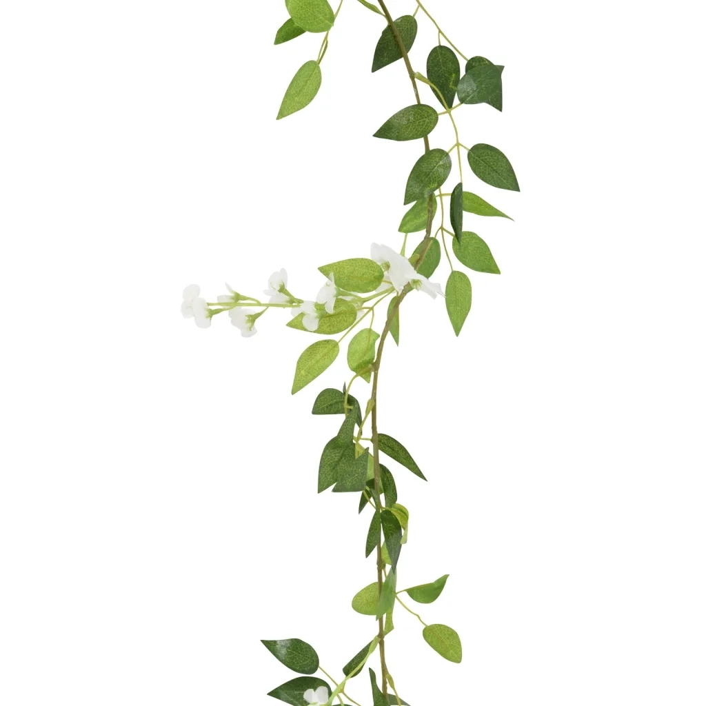 Ghirlande Fiori Artificiali Natale 6 pz Bianco 200 cm