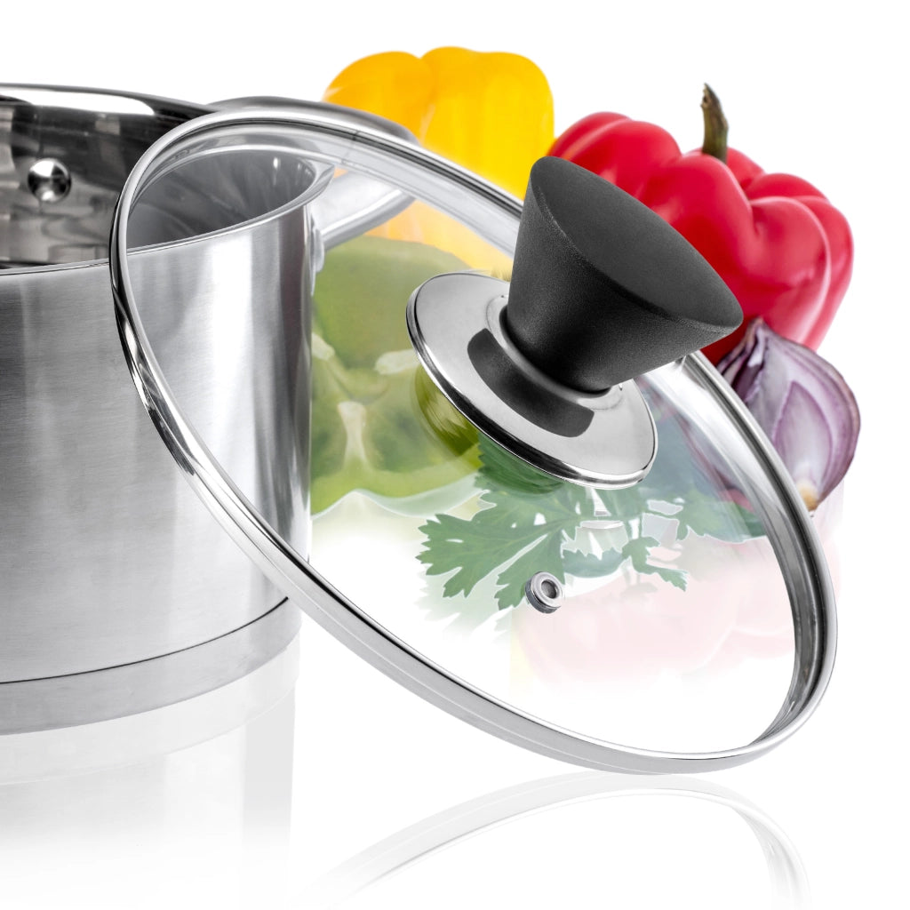 Coperchio in vetro KADAX da 24 cm, universale, resistente al calore, per pentole e padelle.