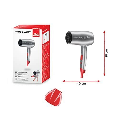 Solis Home & Away asciuga capelli 1800 W Nero, Rosso