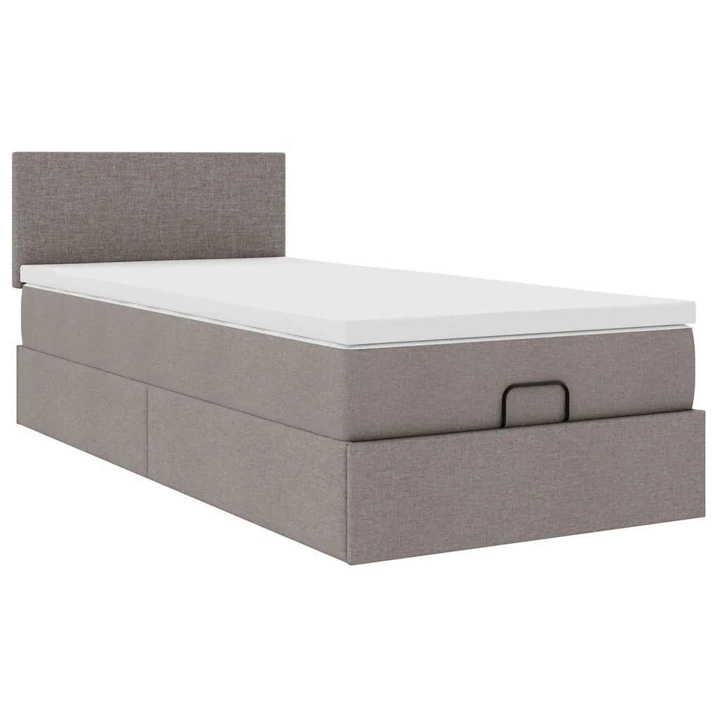 Pouf Letto con Materasso Tortora 100x200 cm in Tessuto