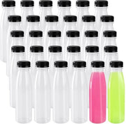 Set di flessi di smoothie 30 pezzi 300 ml - Flessi di smoothie vuoti - Flessi di smoothie trasparenti - Coperchi neri - Per bevande/succo - Flessi di bevande