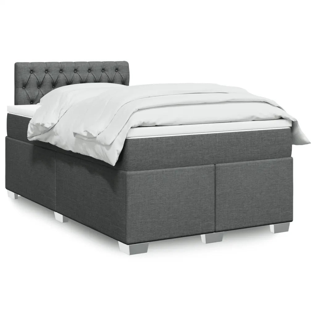 Giroletto a Molle con Materasso Grigio Scuro 120x190cm Tessuto 3288135