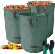 Set di 3 Sacchi di Rifiuto per Giardino con Manopole per Giardinaggio - Sacchetto per Rifiuti di Giardino autonomo con Maniglie - Sacchi di Rifiuto pieghevoli per Foglie e Rifiuti di Potatura