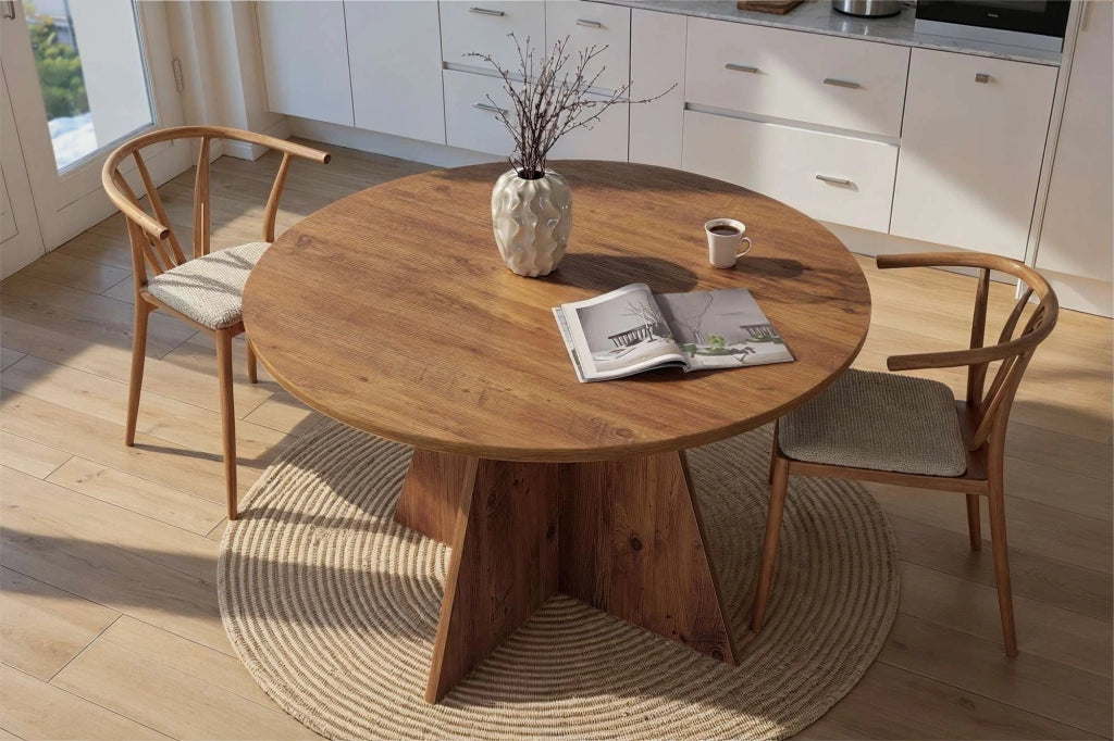Tavolo da pranzo in legno "Virella" - 120 x 120 x 75 cm - Pino atlantico