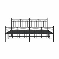 Giroletto con Testiera e Pediera Metallo Nero 183x213 cm 373714