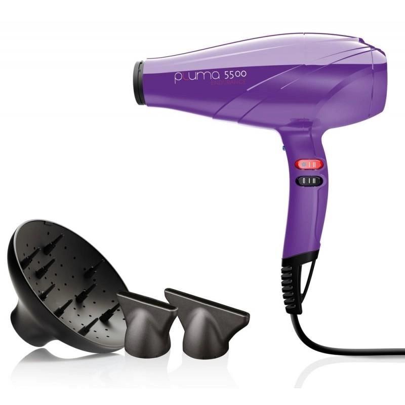 Ga.ma SH1607 Pluma 5500 Asciugacapelli 2400W Ion Plus 2 velocita' 3 temperature diffusore e 2 bocchette colore Viola