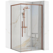 Cabina Doccia Solar Copper Brush 90x90 con piatto doccia Savoy