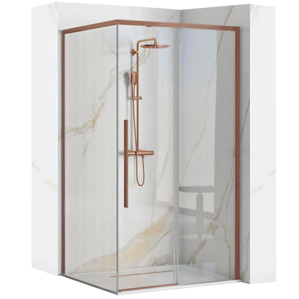 Cabina Doccia Solar Copper Brush 90x90 con piatto doccia Savoy