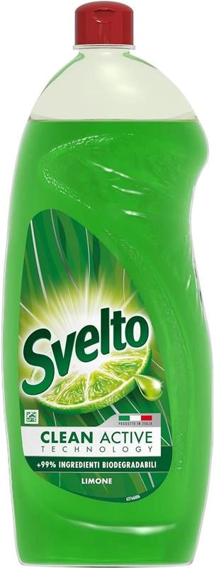 SVELTO SAPONE PER PIATTI INGREDIENTI BIODEGRADABILI AZIONE SGRASSANTE AGISCE RAPIDAMENTE FRAGRANZA AL LIMONE 980 ML