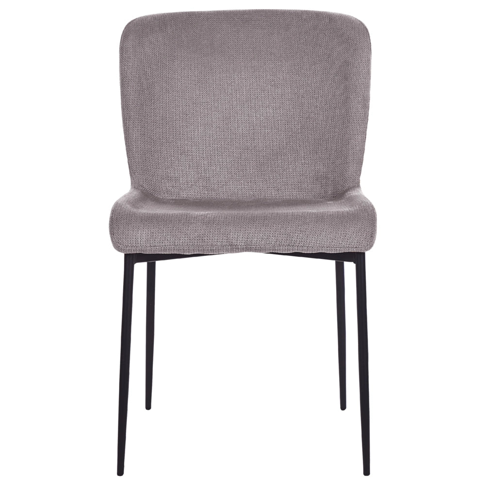 Set di 2 sedie da pranzo in tessuto poliestere con texture a maglia grigio scuro soggiorno e camera da letto