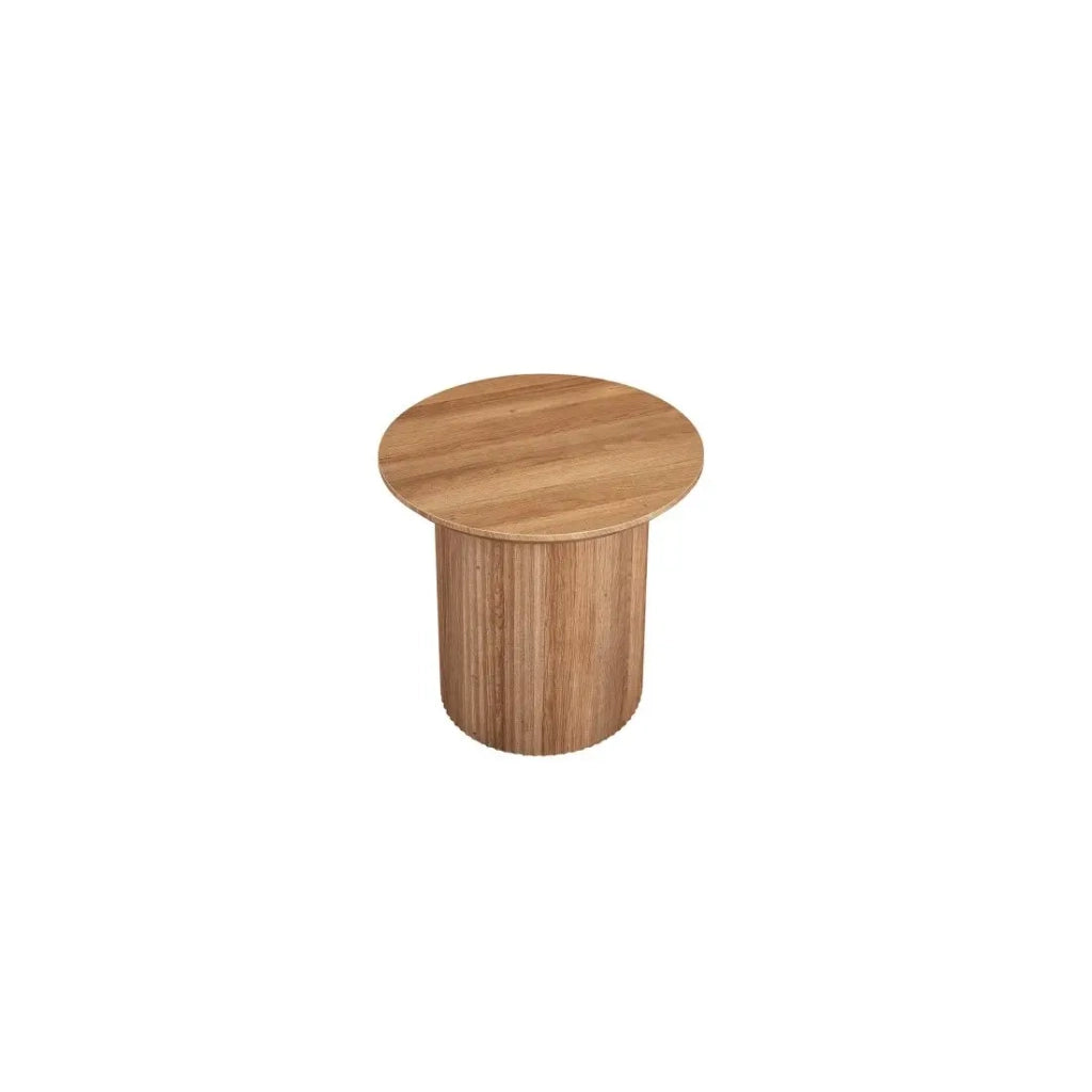 Tavolino VAGOS – Effetto quercia invecchiata – Diametro 50 cm