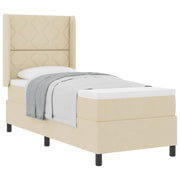 Letto a molle con materasso Crema 80 x 200 cm Tessuto