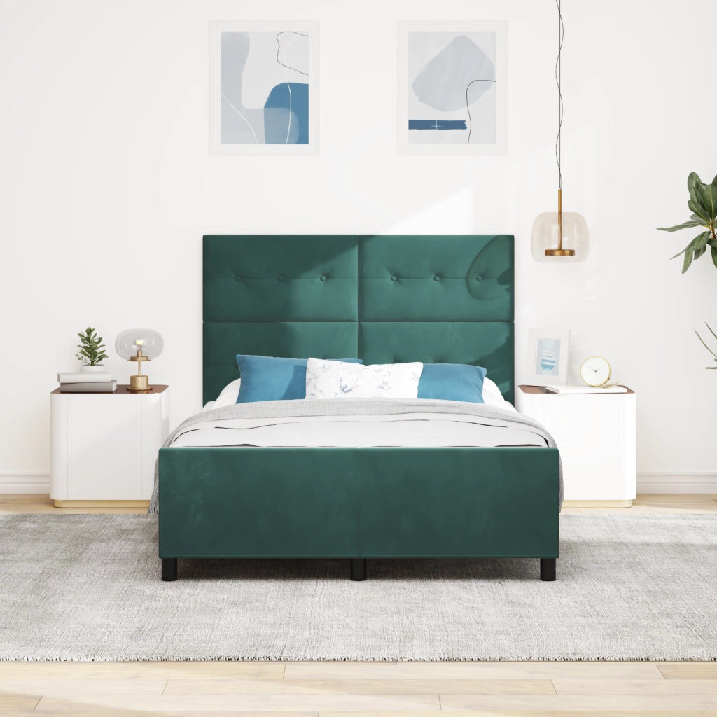 Struttura del letto Verde Scuro 140x200 cm Velluto