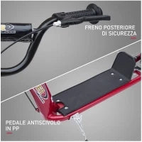 Monopattino per Bambini 5-12 Anni con Freno Posteriore e Manubrio Regolabile, 120x52x80-88 cm, Rosso
