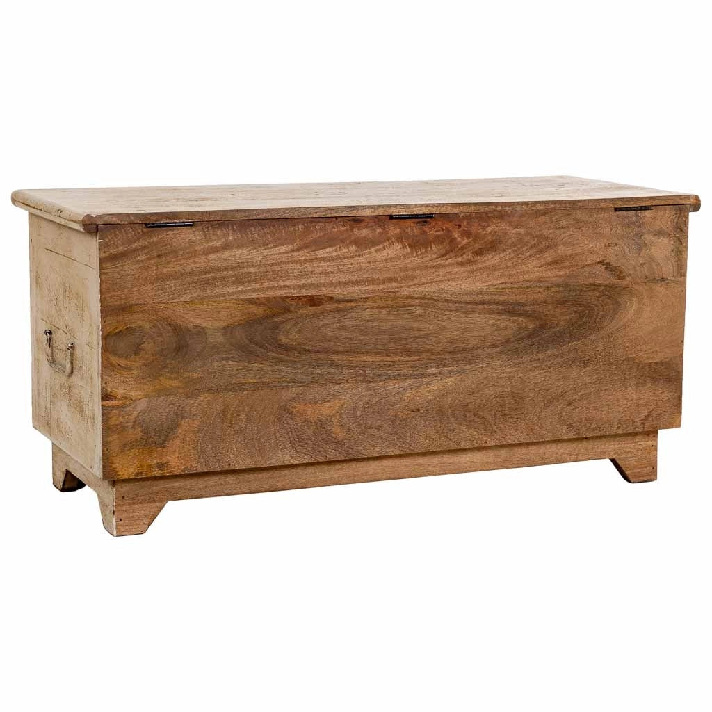 Baule in legno beige fatto a mano, 100x40x46h cm