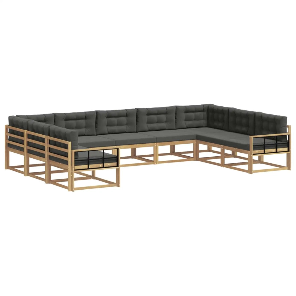 Set di divani da esterno 9 pz Bianco e Antracite 3387046
