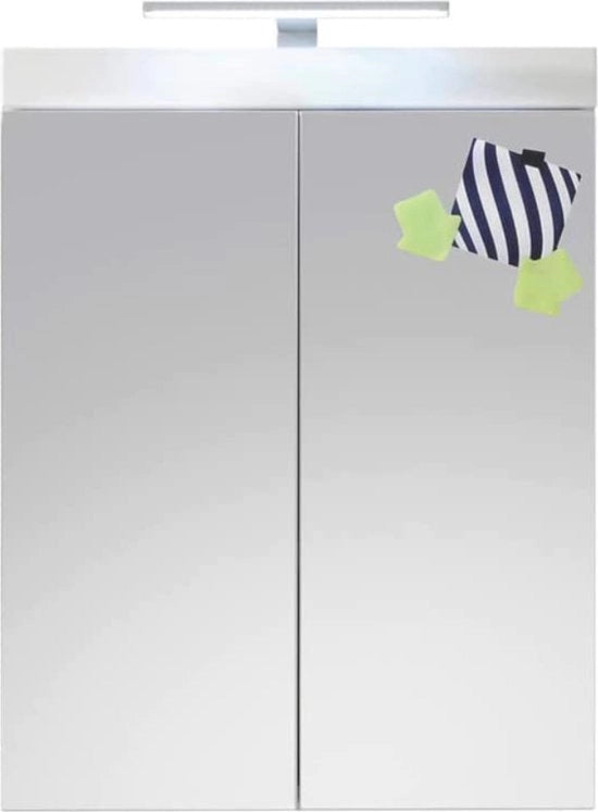 Arredobagno - Specchio con Illuminazione - Finestra Alta - 60 x 77 x 17cm