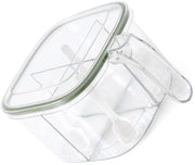 Contenitore di Erbe con 4 Compartimenti - Contenitore di Stoccaggio Aereodinamico - Scatola di Erbe in Plastica - Organizzazione della Cucina - Capacità Ampleggiabile - Facile Accesso - Cassa di Erbe