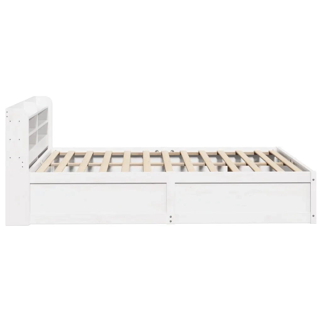 Giroletto con Testiera-Struttura Letto con testiera Bianco 140x200 cm Legno Massello di Pino 322777