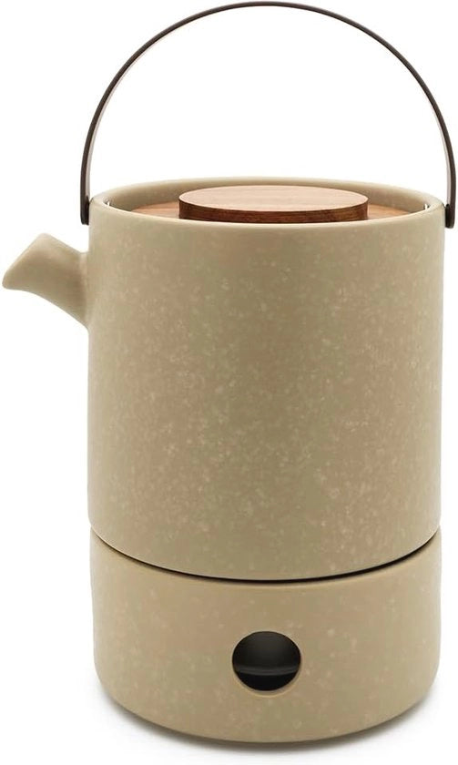 Pentola da tè in ceramica grande 1,2 litri con termos e filtro - set da due pezzi in ceramica