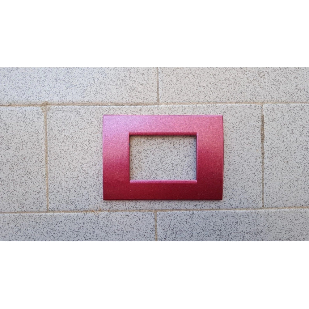 Trade Shop - Placca Placche Placchete Compatibili Living Light In Abs 3 4 7 Posti Colorate - Rosa Metallizzato -3 Fori     -