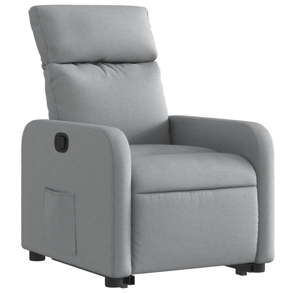 Poltrona Alzapersona Reclinabile Grigio Chiaro in Tessuto 3206699