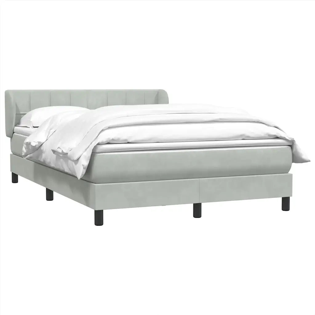 vidaXL Giroletto a Molle con Materasso Grigio Chiaro 160x220cm Velluto