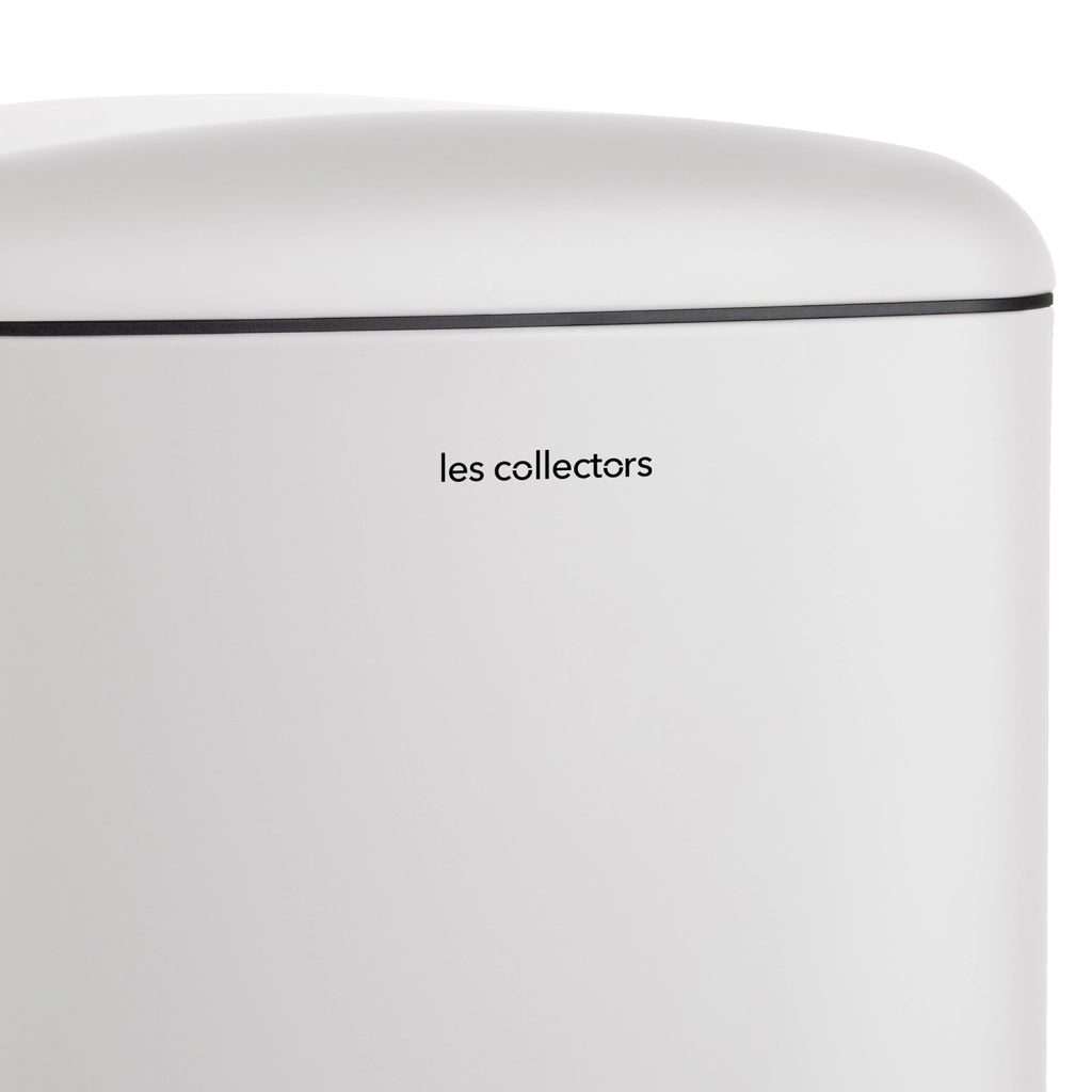 Les Collectors Pattumiera da cucina 40L, in acciaio inox, bianca
