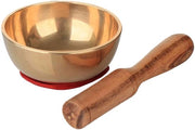 Set di campanelli in ottone - Campanello in ottone - Cucchiaio in legno - Cuscino rosso - Ideale per la meditazione - Diametro 7 cm, altezza 3 cm