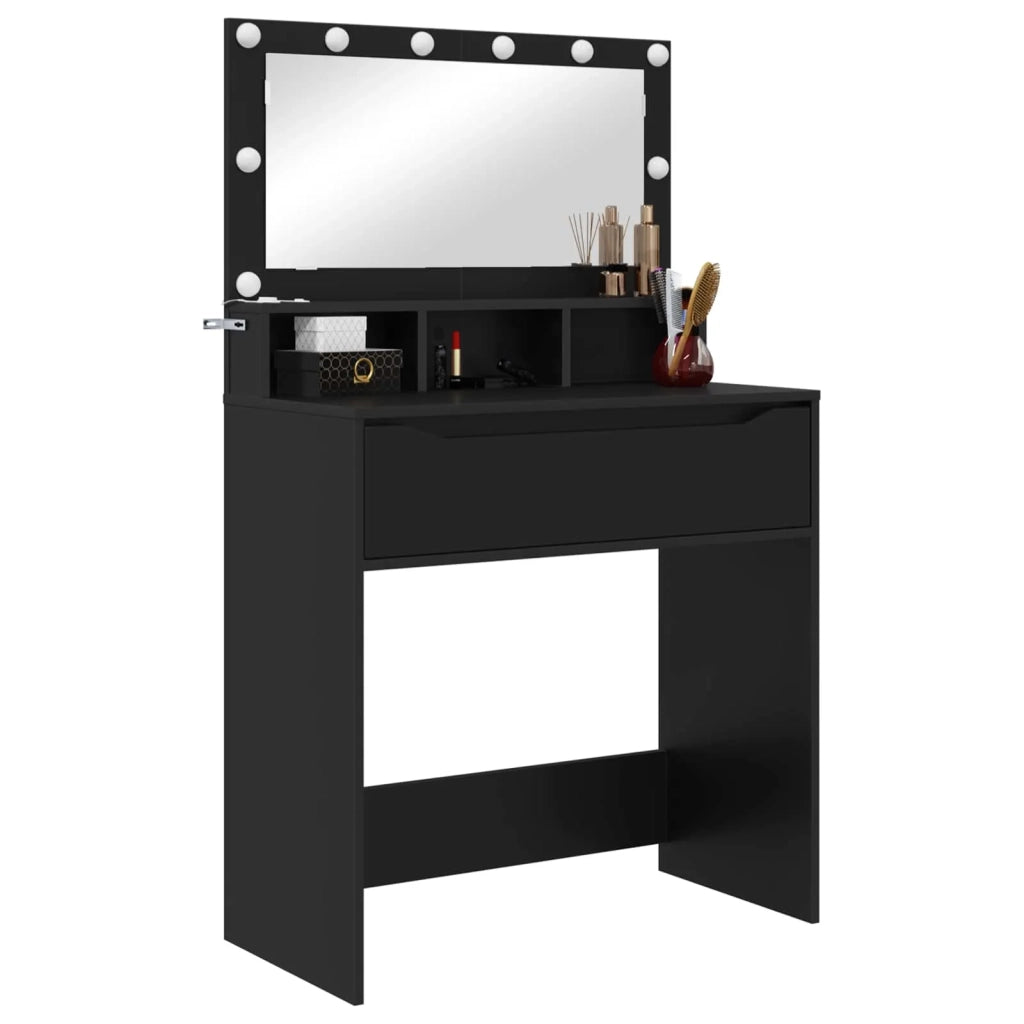 Tavoli da Trucco per Camera da Letto Nero 80 x 39,6 x 135 cm 888968