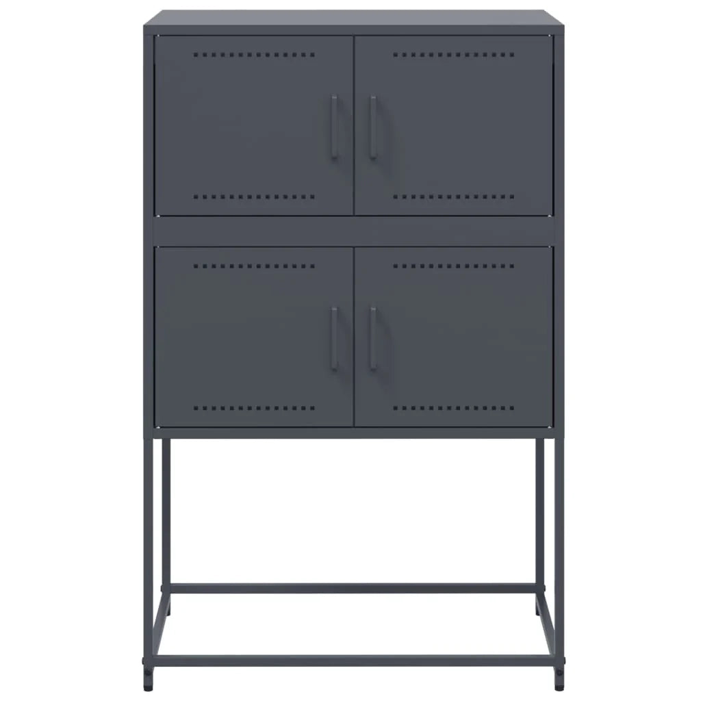Buffet credenza cassettiera armadio mobile contenitore organizer per cucina soggiorno salotto 68,5 x 38,5 x 107 cm acciaio antracite 02_0029702