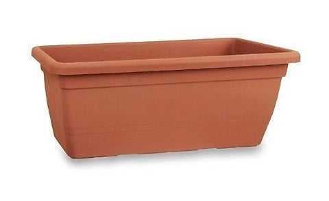 FIORIERA RETTANGOLARE ANTHEA IN PLASTICA DA 100CM COMPLETA DI SOTTOVASO Colore: Bronzo