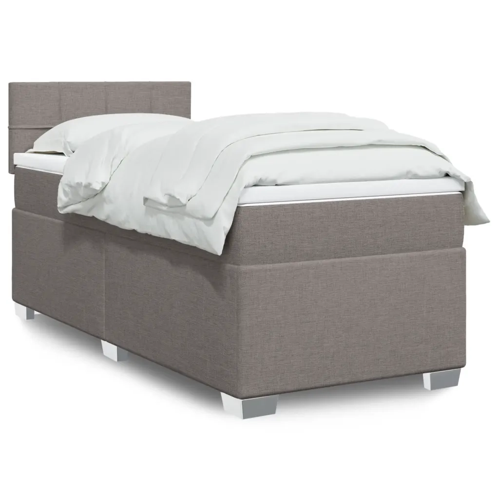 vidaXL Giroletto a Molle con Materasso Tortora 90x200 cm inTessuto