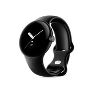 Pixel Watch 1st Gen - Smartwatch Android con monitoraggio dell'attività Fitbit, orologio con monitoraggio della frequenza cardiaca, cassa in acciaio inossidabile nero opaco con cinturino attivo