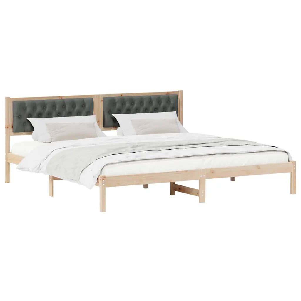 Struttura del letto Grigio scuro 200 x 200 cm Pino massello 3394234