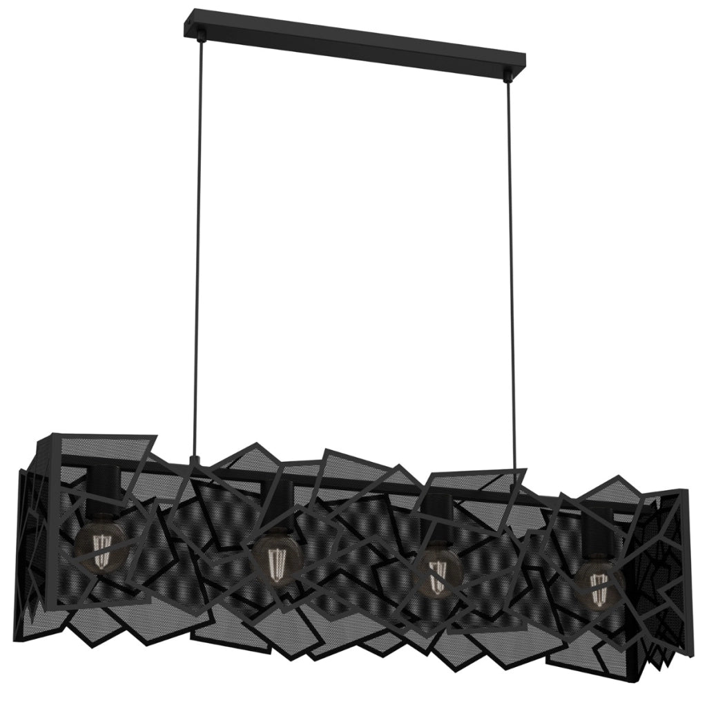 Lampada a sospensione Luminex Camo nera 4xE27 metallo