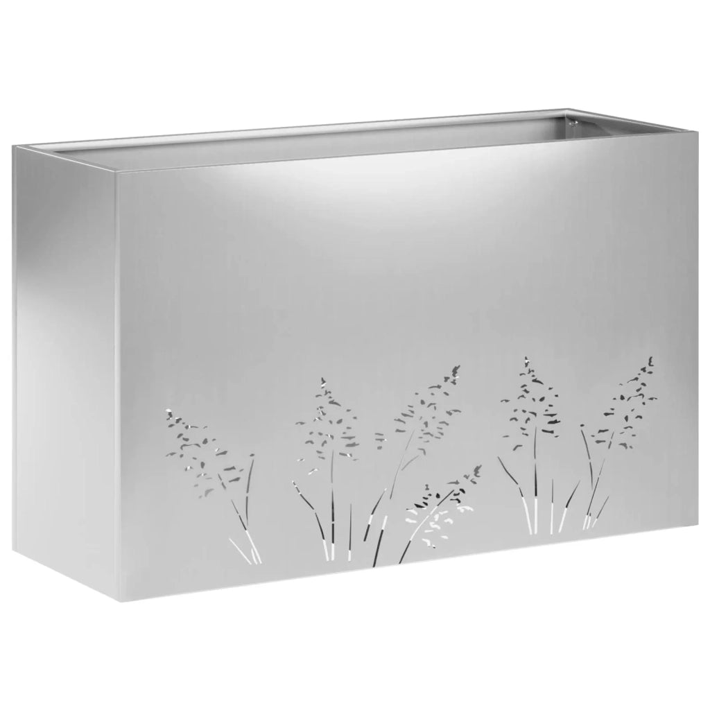 Vaso da giardino 2 pz Argento 80 x 30 x 49 cm Acciaio zincato 8005845