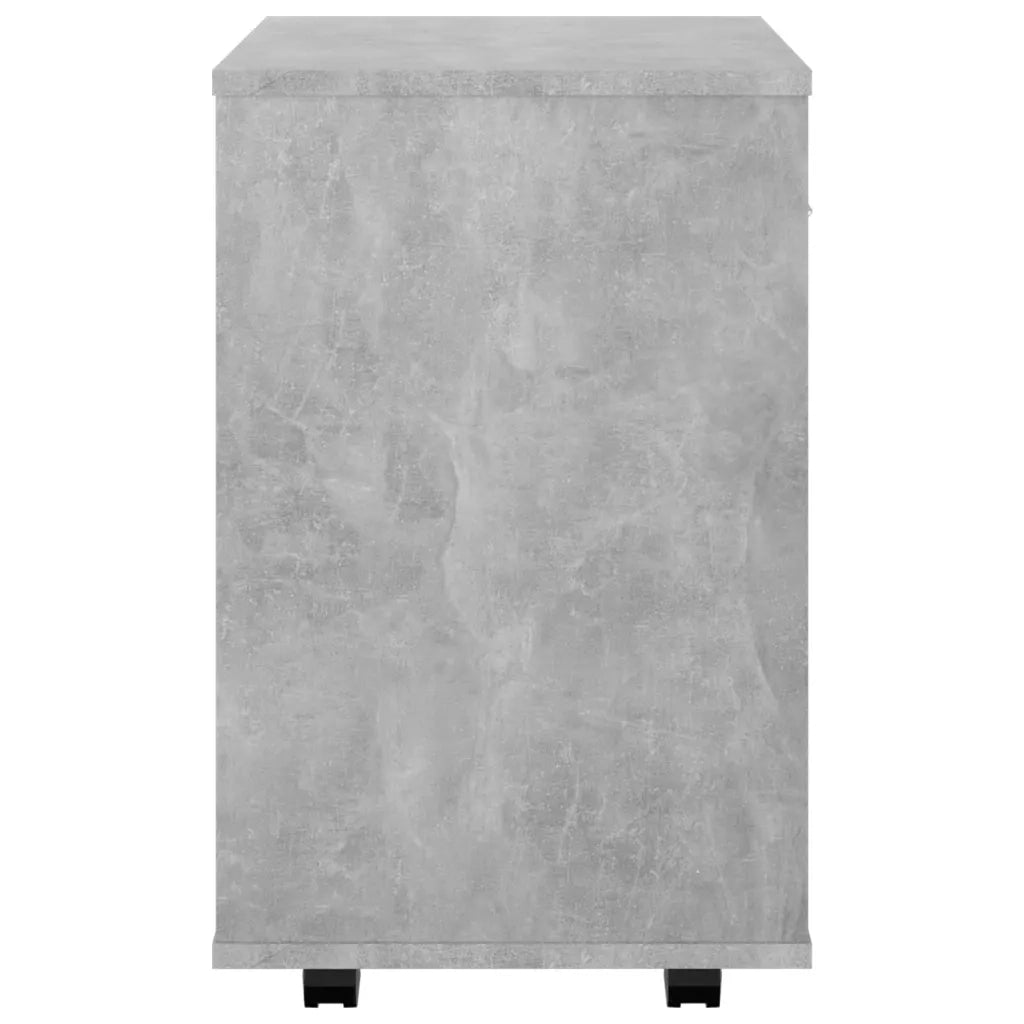 Mobiletto con Ruote Grigio Cemento 46x36x59cm Legno Multistrato 808471