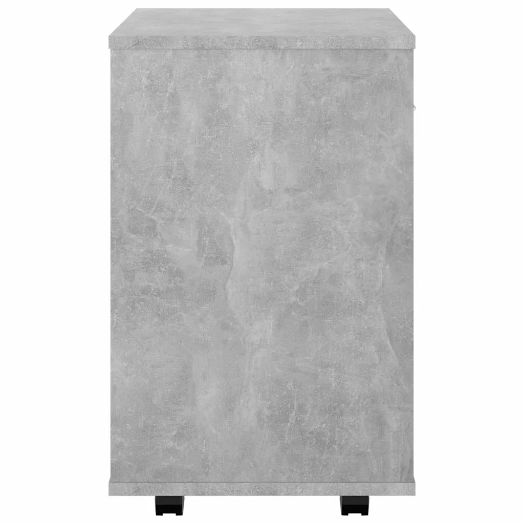 Mobiletto con Ruote Grigio Cemento 46x36x59cm Legno Multistrato 808471