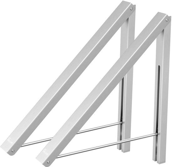Hanger da abbigliamento pieghevole - Stendardo per la stanza - Ganci per la stanza - Hanger da abbigliamento spazia risparmiante - Hanger da abbigliamento in alluminio leggero - 2 pezzi