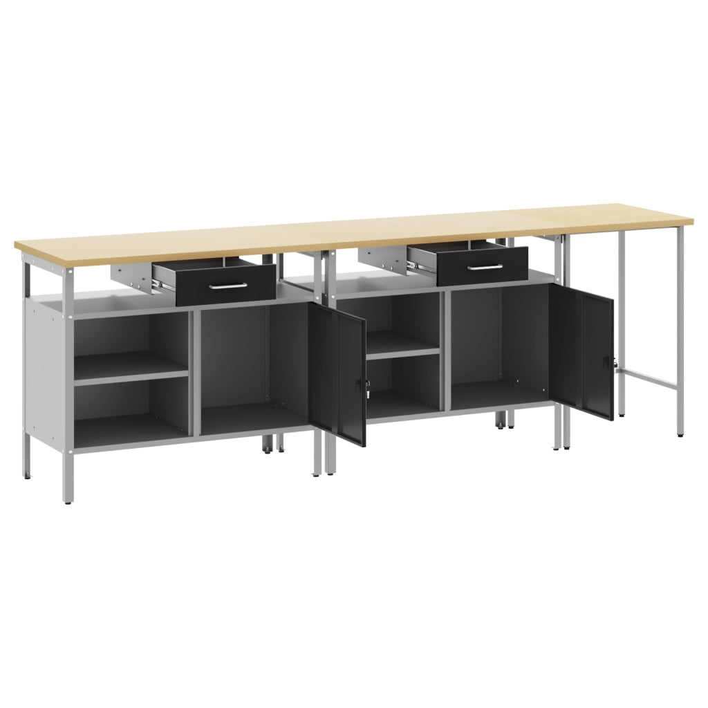 Set di Panchine da Lavoro in Acciaio Rosso