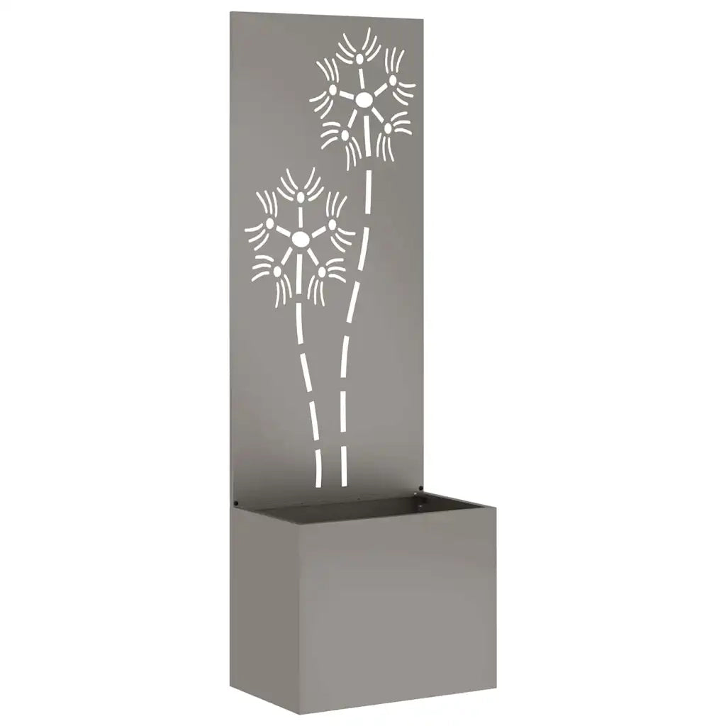 vidaXL Vaso da Giardino con Pannello Decorativo Ruggine 50 x 140 cm