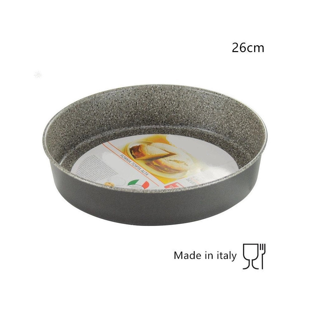 Trade Shop - Teglia Stampo Forma Torta Alta Tondo Da Forno Antiaderente Antigraffio ø26cm 037142m -